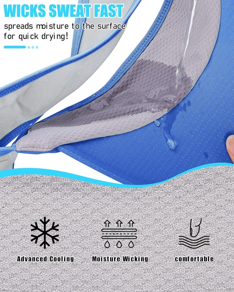 YANIKY Sports Sun Visor Hats for Women Men Lightweight Breathable Cooling Stretchy Visors Foldable UPF 50+ for Running Tennis Golf - Image 3